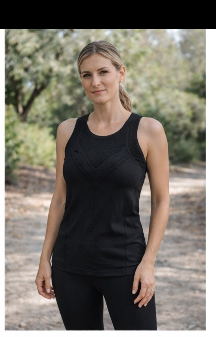 Athleta Black Mesh Performance Tank Top Size Medium